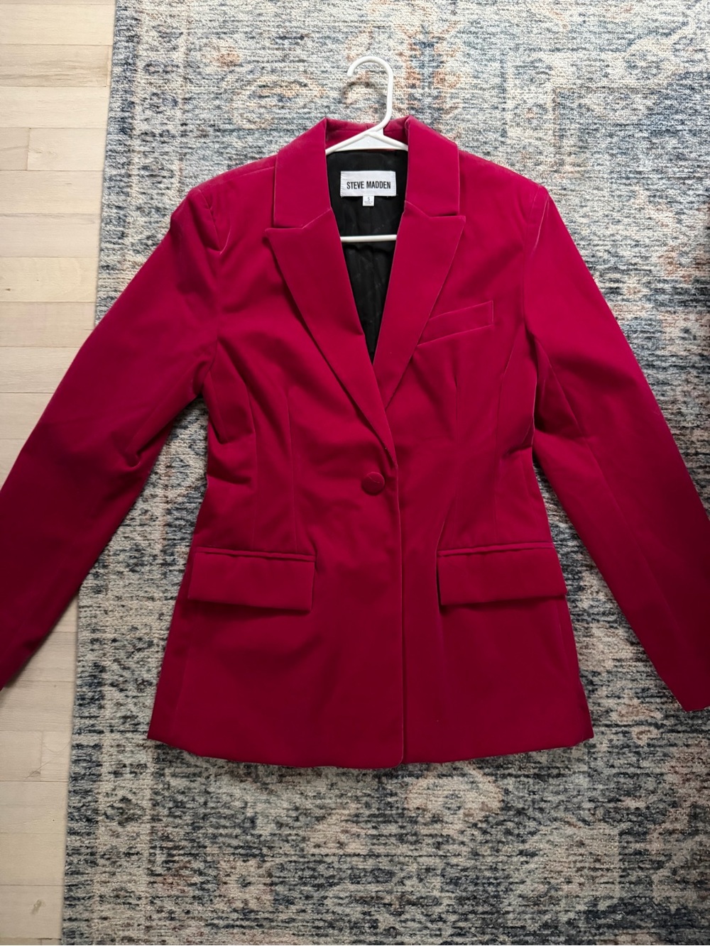 Steve Madden Magenta Single-Button Blazer Jacket